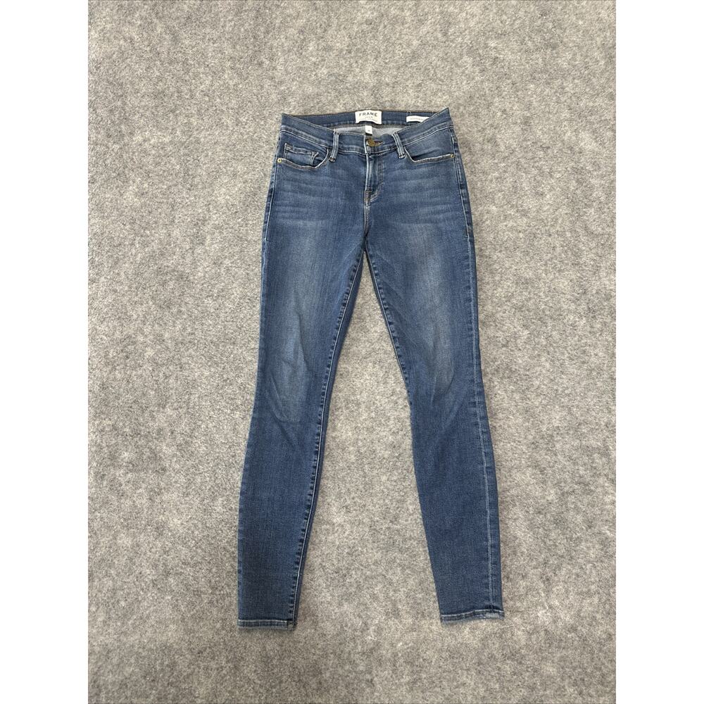 Frame Denim Le Skinny De Jeanne Women's Jeans‎ Size 26 Blue Medium Wash Denim